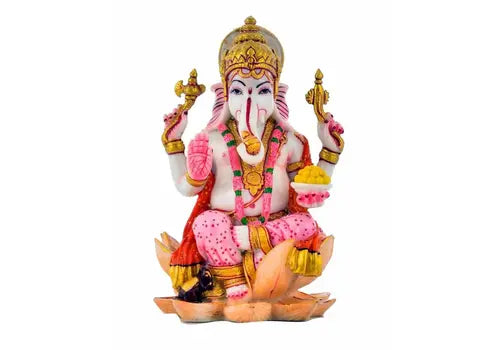 Invoke Wisdom and Prosperity with the Exquisite 7-Inch Polyresin Lord Ganesha Statue