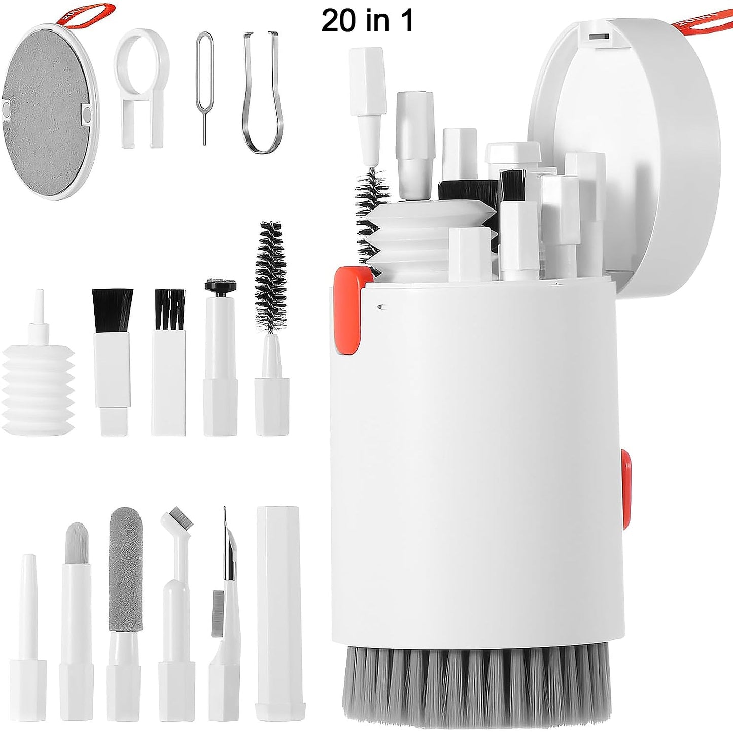 Keyboard Cleaner Kit, 20-in-1 Laptop Phone Screen Cleaning Kit, Keyboard Cleaning Kit with Electronic Cleaning Brush Spray for AirPods Pro, iPhone Pro, Camera, Computer Cleaning