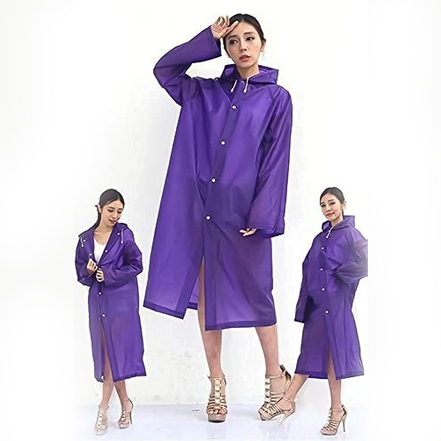 EVA Raincoat Protect Body Arms Legs, Waterproof Reusable Rain Poncho for Women Men Adult Kids Outdoor Traveling Eva Material Raincoat / Rain wear / Rain Suit for Outdoor Accessory (1pc)