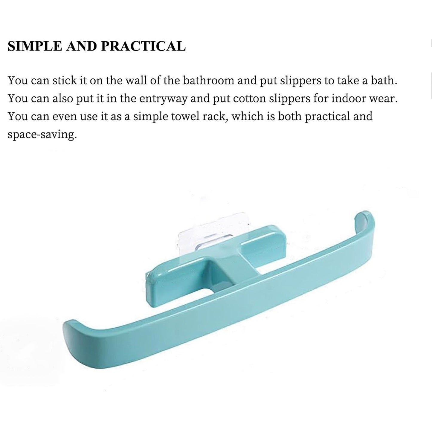 Bathroom Towel Slipper Hanging Rack Self Adhesive Wall Mounted (1 Pc)