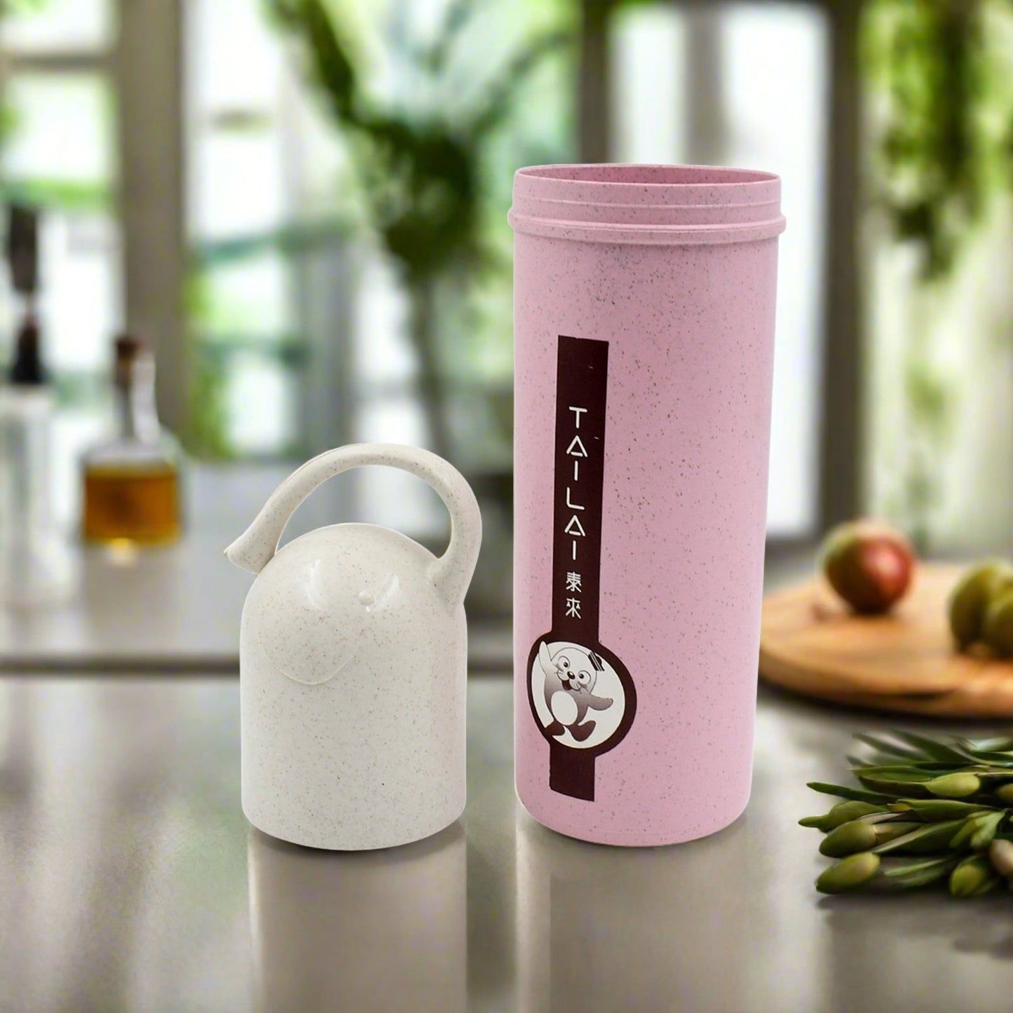 Travel Coffee Cup Portable Water Bottle Wheat Straw Coffee Tea Mug Coffee Mug with Lids & Handle for Coffee Tea Portable for School (300 ML Approx)