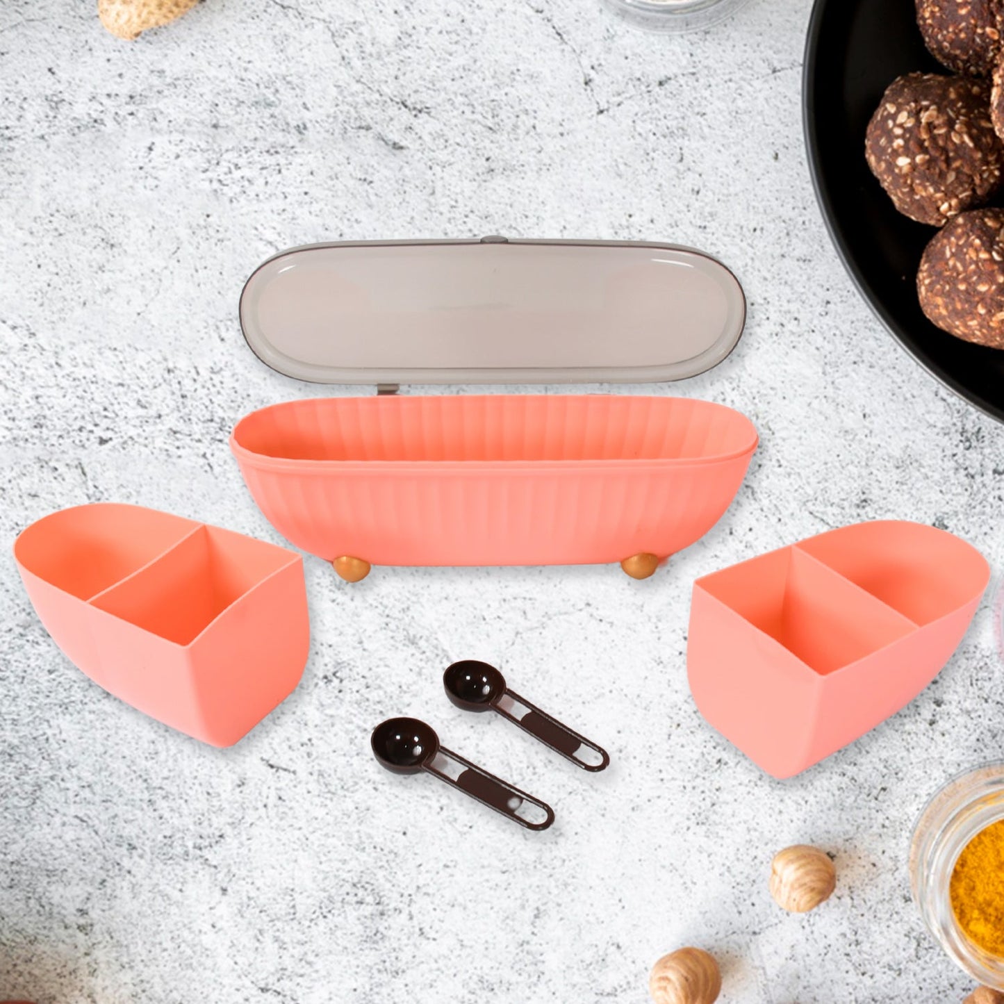8255 Spice Bottle Spice Jar Durable Spice Seasoning Box, Jar Food Grade Spoon Seasoning Case for Kitchen / Dry fruit Tray (1 Pc)