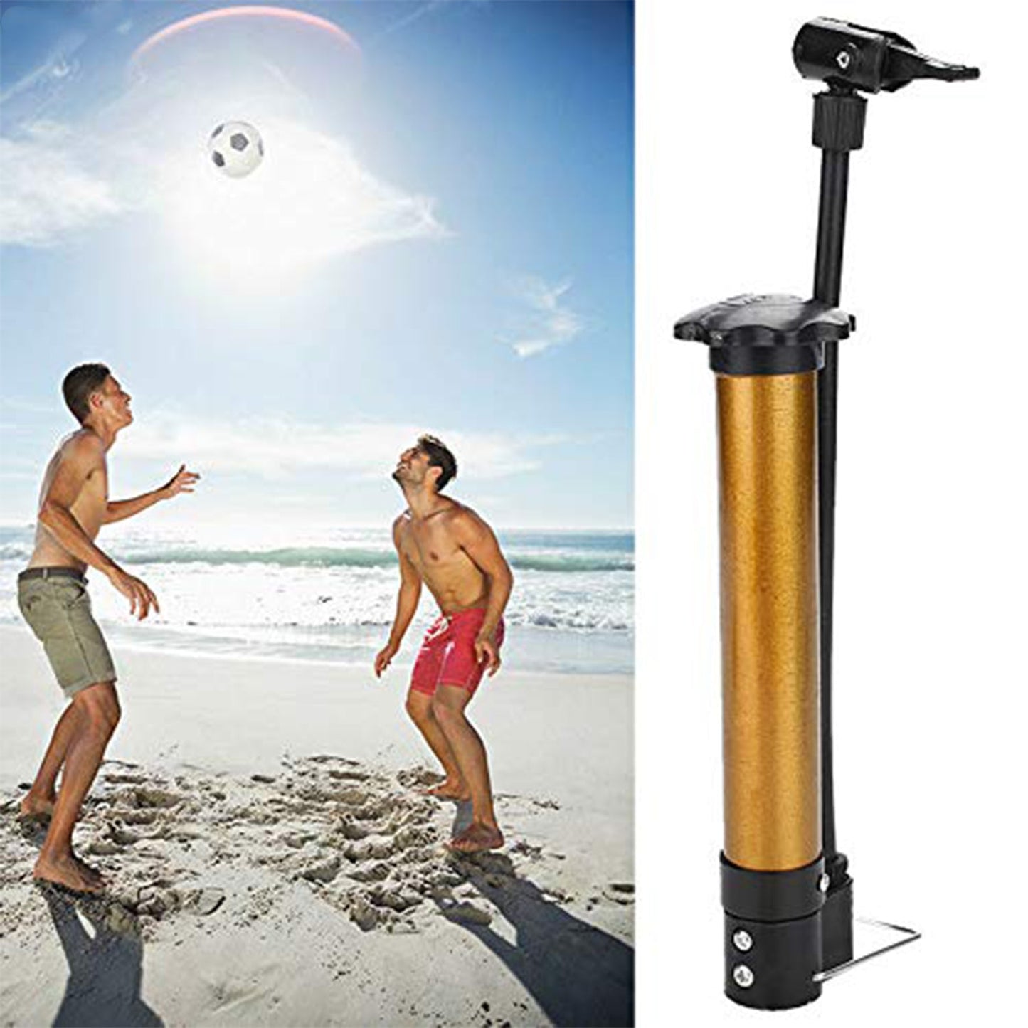 Mini Hand Air Pump – Portable Metal High-Pressure Inflator for Sports (1 Pc)
