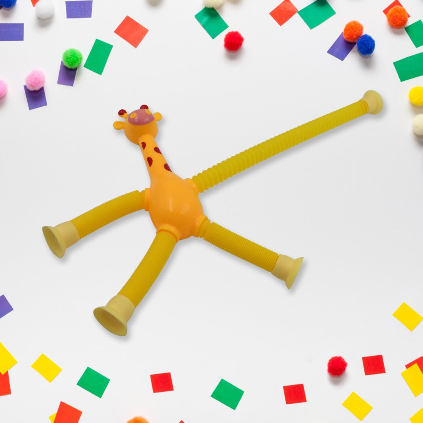 LED Telescopic Suction Cup Giraffe Toy, Tubes Fidget Toys, Shape Changing Telescopic Sensory Tubes Fidget Tubes Sensory Toys Suction Toy, Funny Gift (3 Pcs Set)