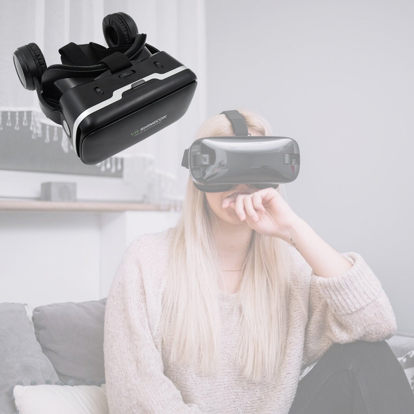 3D / HD VR Glasses Virtual Reality Goggles Headset for iOS for Android Smartphone VR Goggles-For 3D VR Movies Video Games with Headphones (1 Pc)