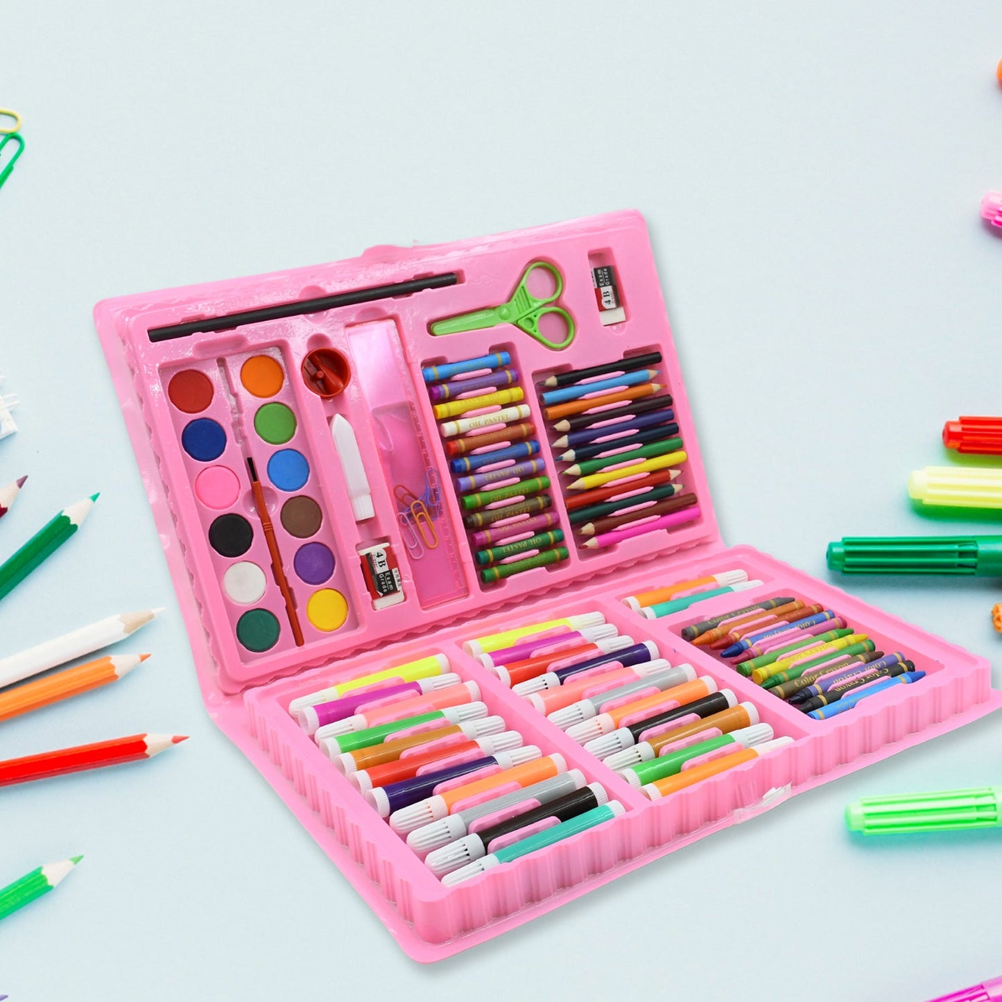 17978 Art Set Kids Art Supplies Coloring Case Kit Painting & Drawing Sets for Kids Boys Girls Gifts Toys Age 4 & Above - Mix Colors, Kids Colorful Bag (86 Pcs Set)