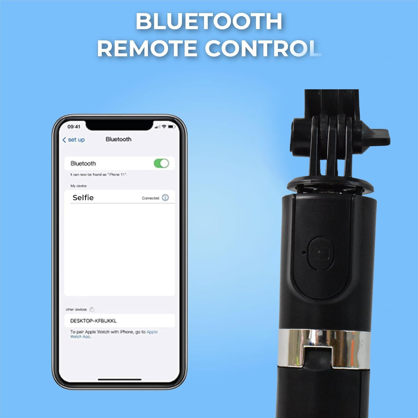 Selfie Stick with Tripod Stand (1 Pc / 160 Cm Long Approx)