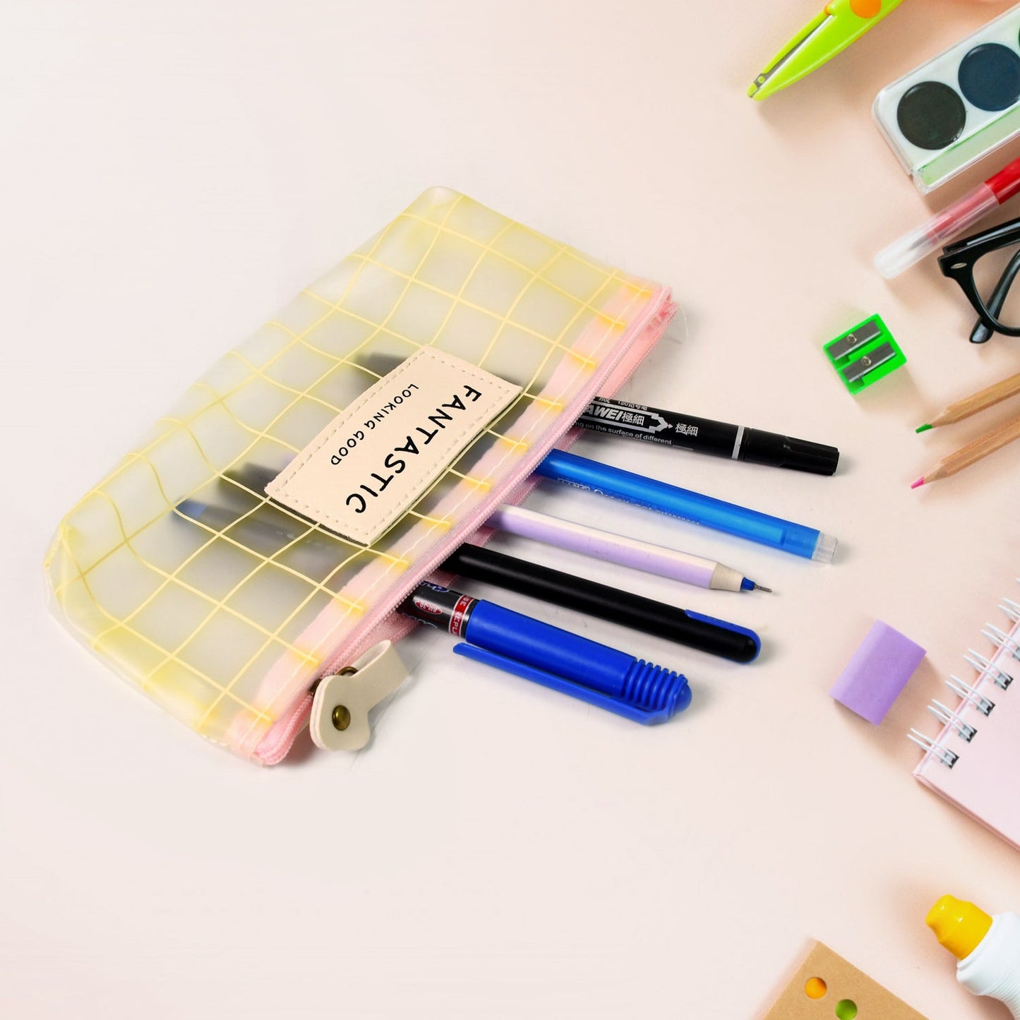 Transparent Pencil Zip Pouch Bag Zipper (1 Pc)