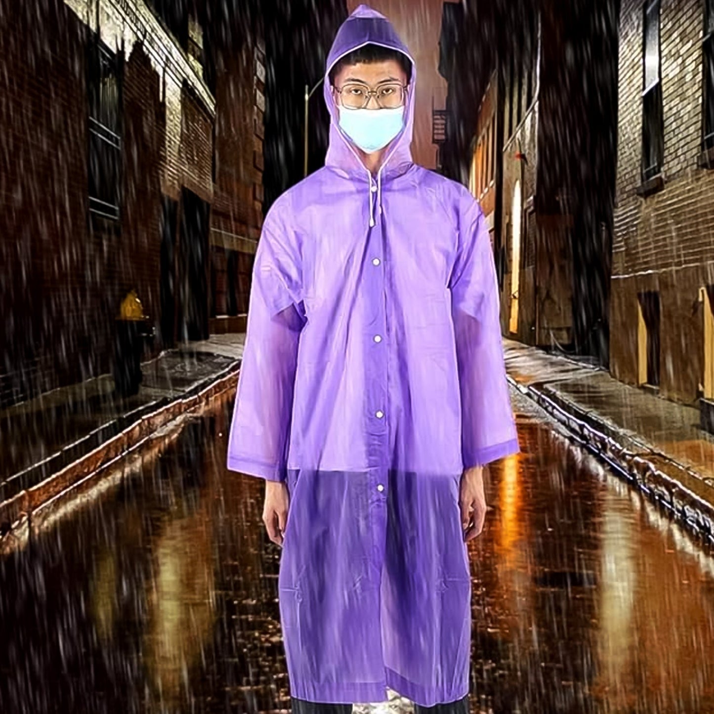 EVA Raincoat Protect Body Arms Legs, Waterproof Reusable Rain Poncho for Women Men Adult Kids Outdoor Traveling Eva Material Raincoat / Rain wear / Rain Suit for Outdoor Accessory (1pc)