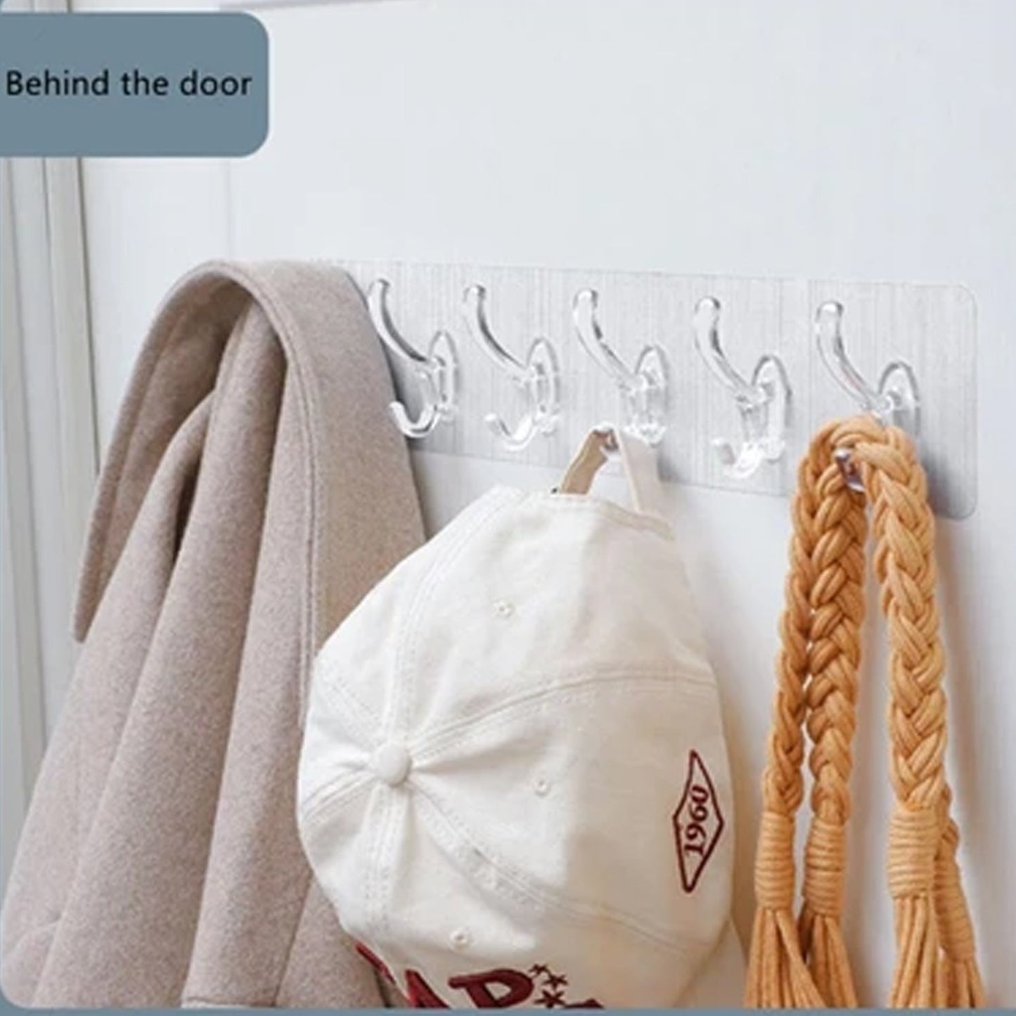 Adhesive Golden & Transparent Heavy Duty Wall Hook