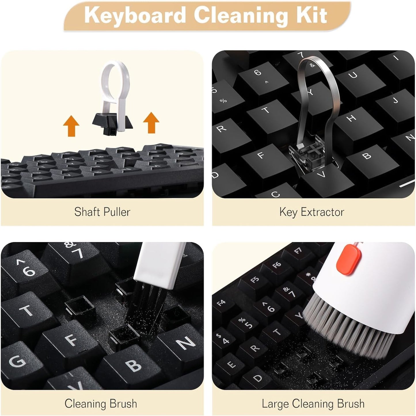 Keyboard Cleaner Kit, 20-in-1 Laptop Phone Screen Cleaning Kit, Keyboard Cleaning Kit with Electronic Cleaning Brush Spray for AirPods Pro, iPhone Pro, Camera, Computer Cleaning