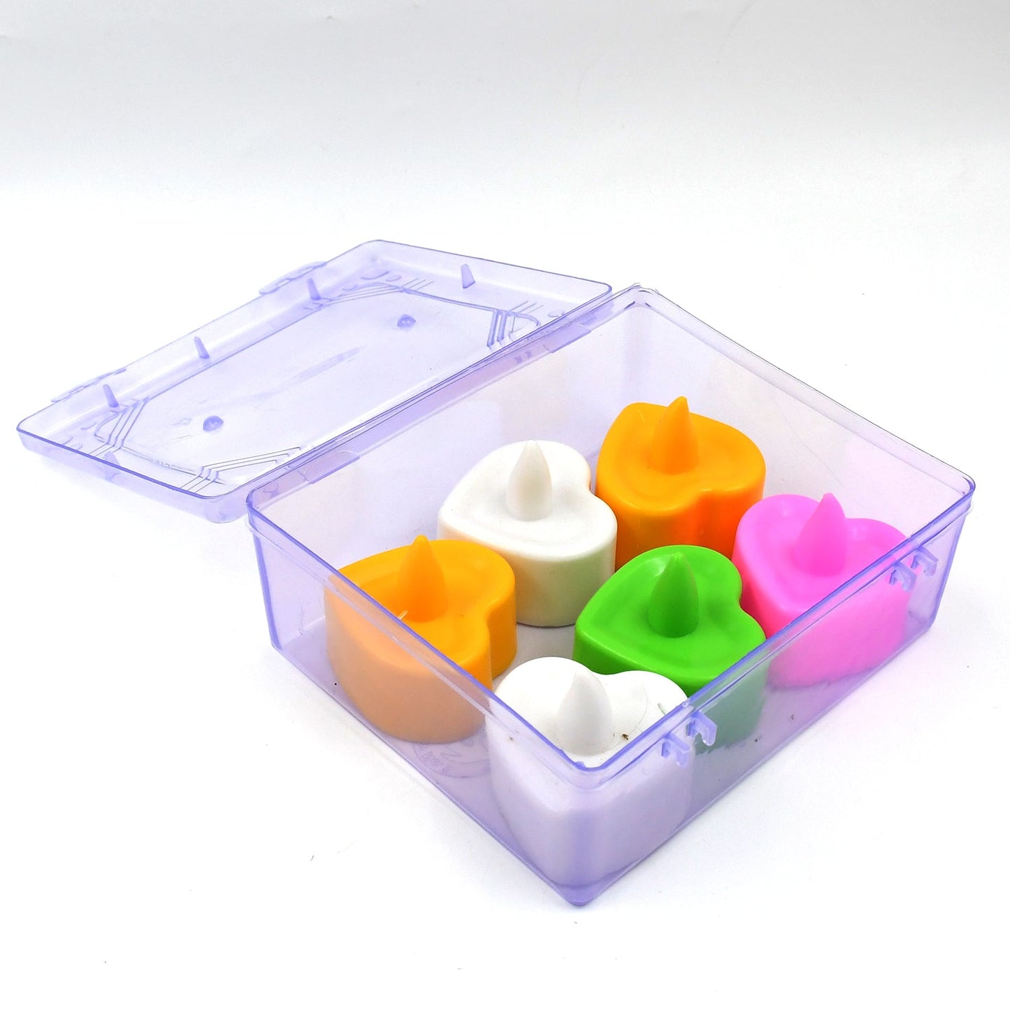 LED Tealights, Smokeless Plastic Decorative Candles, Diwali (Pack Of 6 / Multicolor)