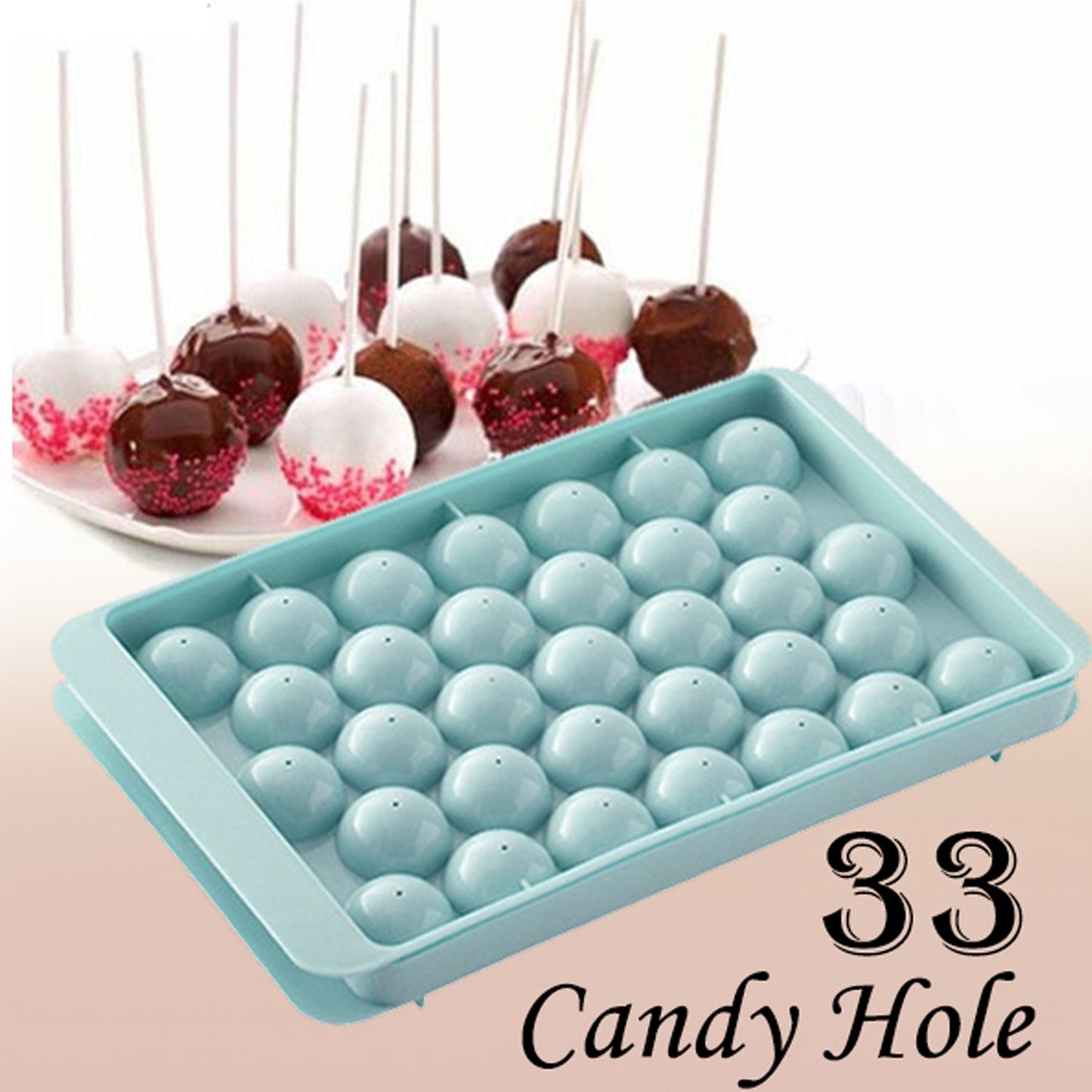 Plastic Round BPA Free Reusable Ice Cube Ice Ball Mold / Lolli Candy Maker (20x12cm)