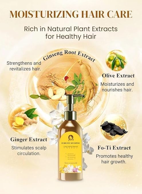 Japanese Long Lasting Natural Hair Dye Shampoo ( Buy 1 Get 1 Free )