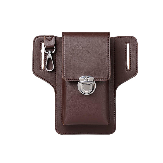 Leather Cell Phone Holster with Keychain Clip – Buy 1 Get 1 Free (Brown & Black Combo)