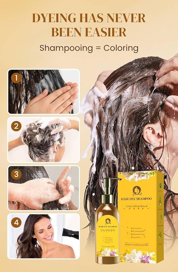 Japanese Long Lasting Natural Hair Dye Shampoo ( Buy 1 Get 1 Free )