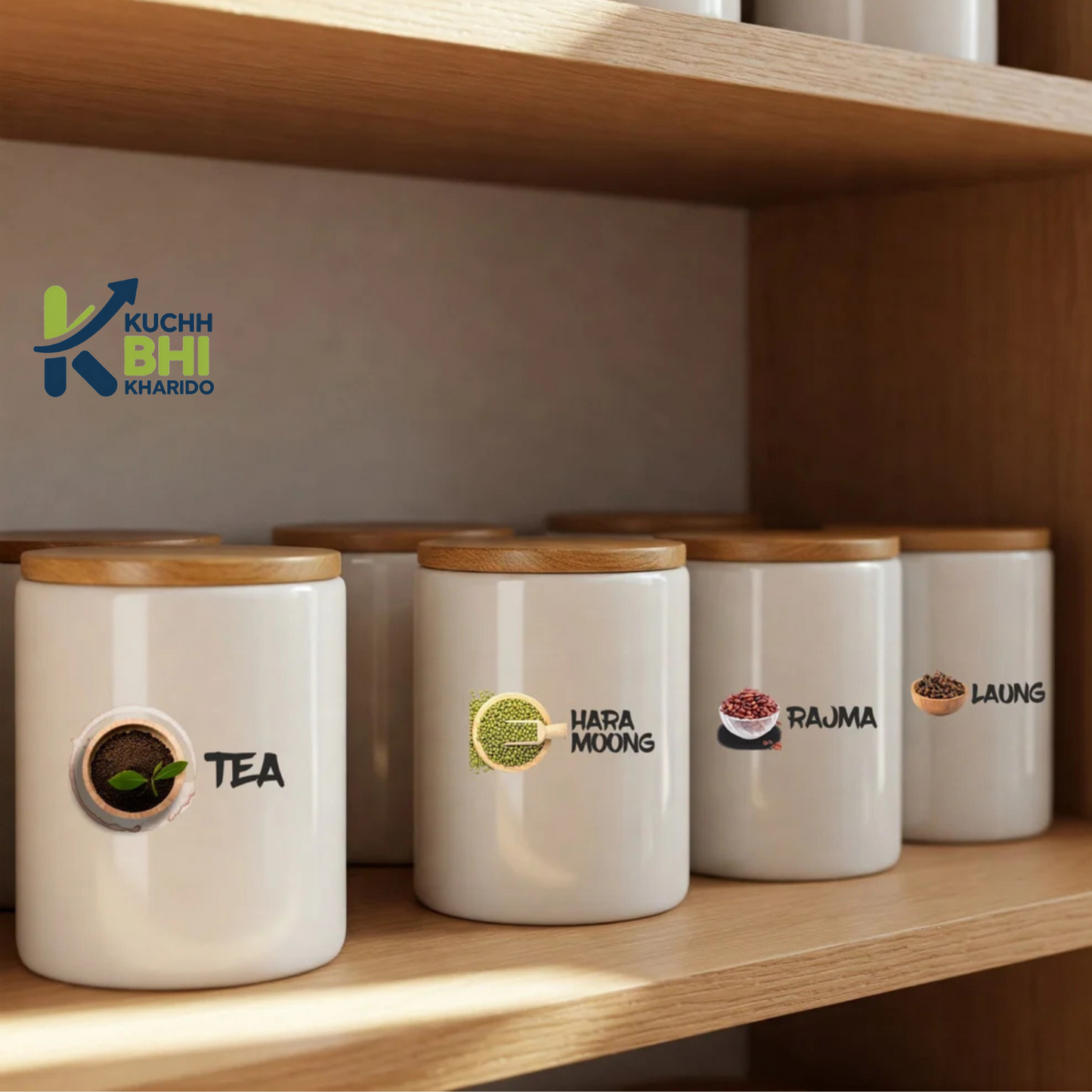 Buy 1 Get 1 Free 3D Permanent Kitchen Labels | Set of 100 stickers