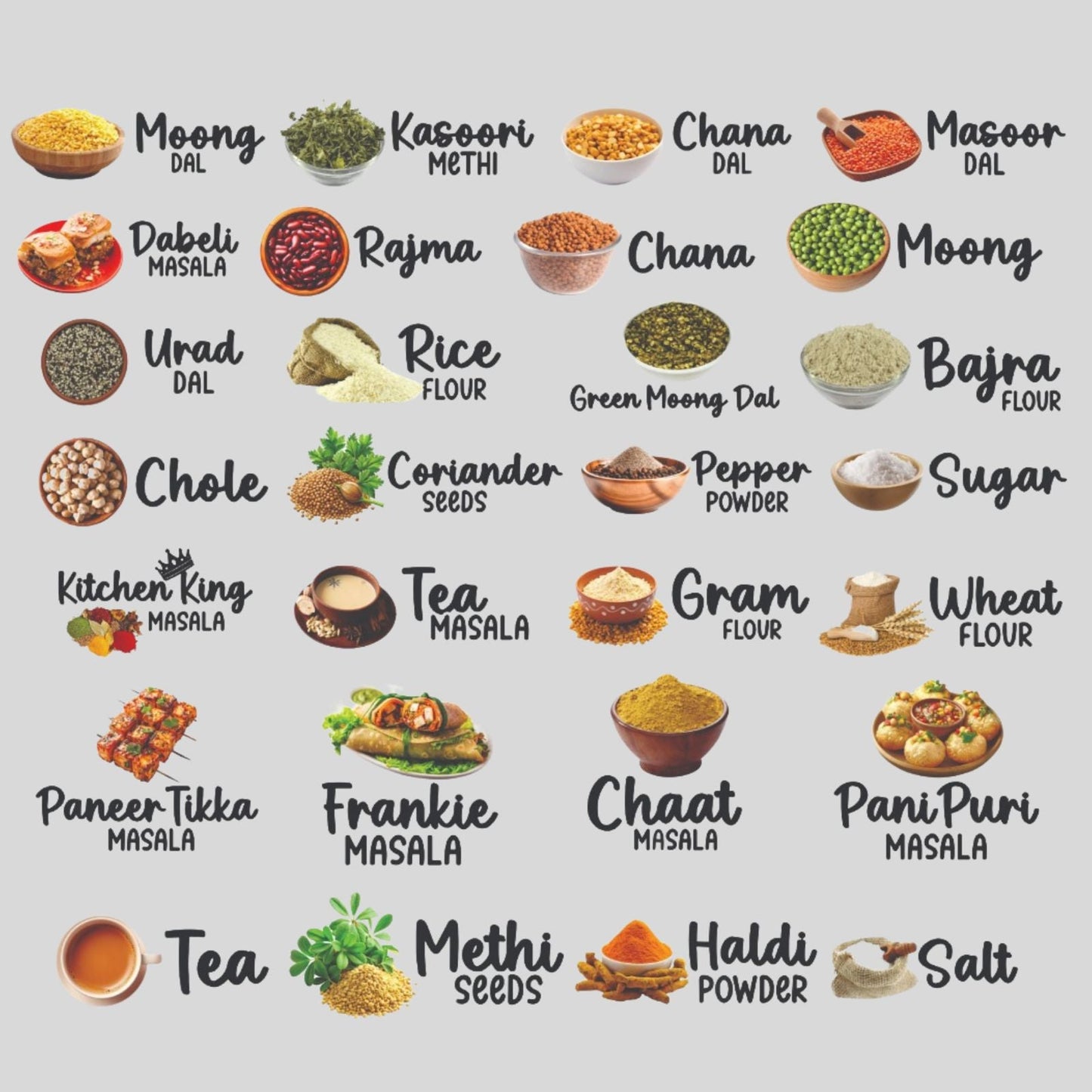 Buy 1 Get 1 Free 3D Permanent Kitchen Labels | Set of 65 stickers