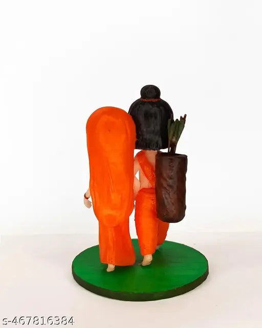 Sita Ram Bal Murti For Car Dashboard And Pooja Ghar – 3 Inch Orange