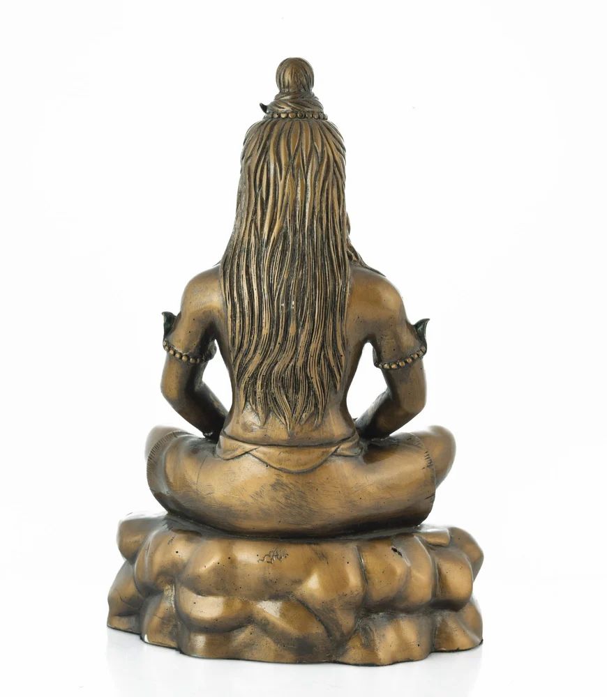 Polyresin Shiva Statue – 17" Inch, Brown, Perfect for Home