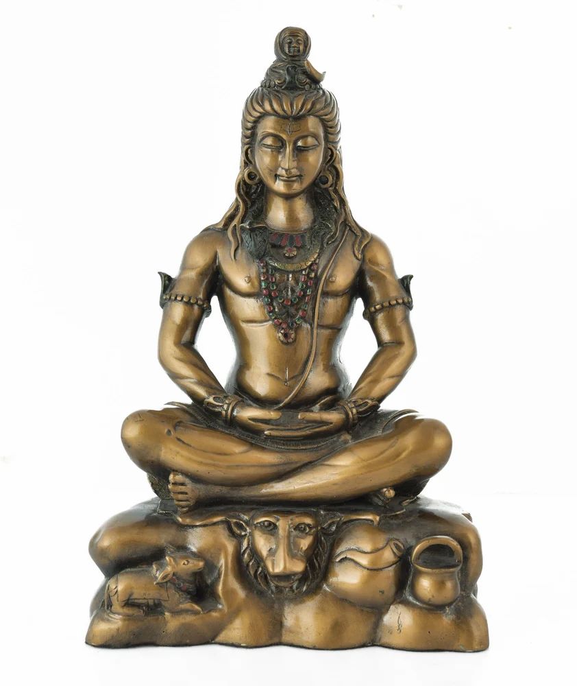 Polyresin Shiva Statue – 17" Inch, Brown, Perfect for Home