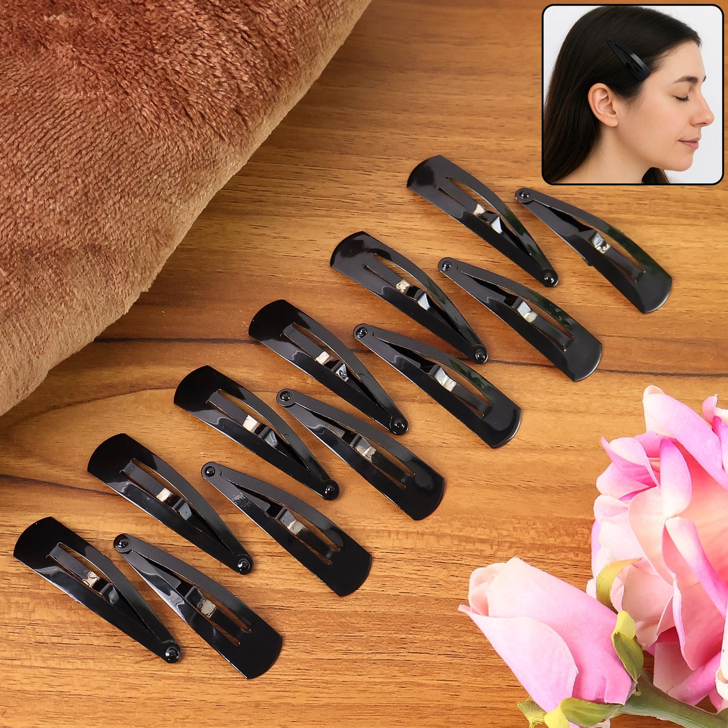 Metal Tik Tak Hair Clips (12 Pcs Set), Hair accessories
