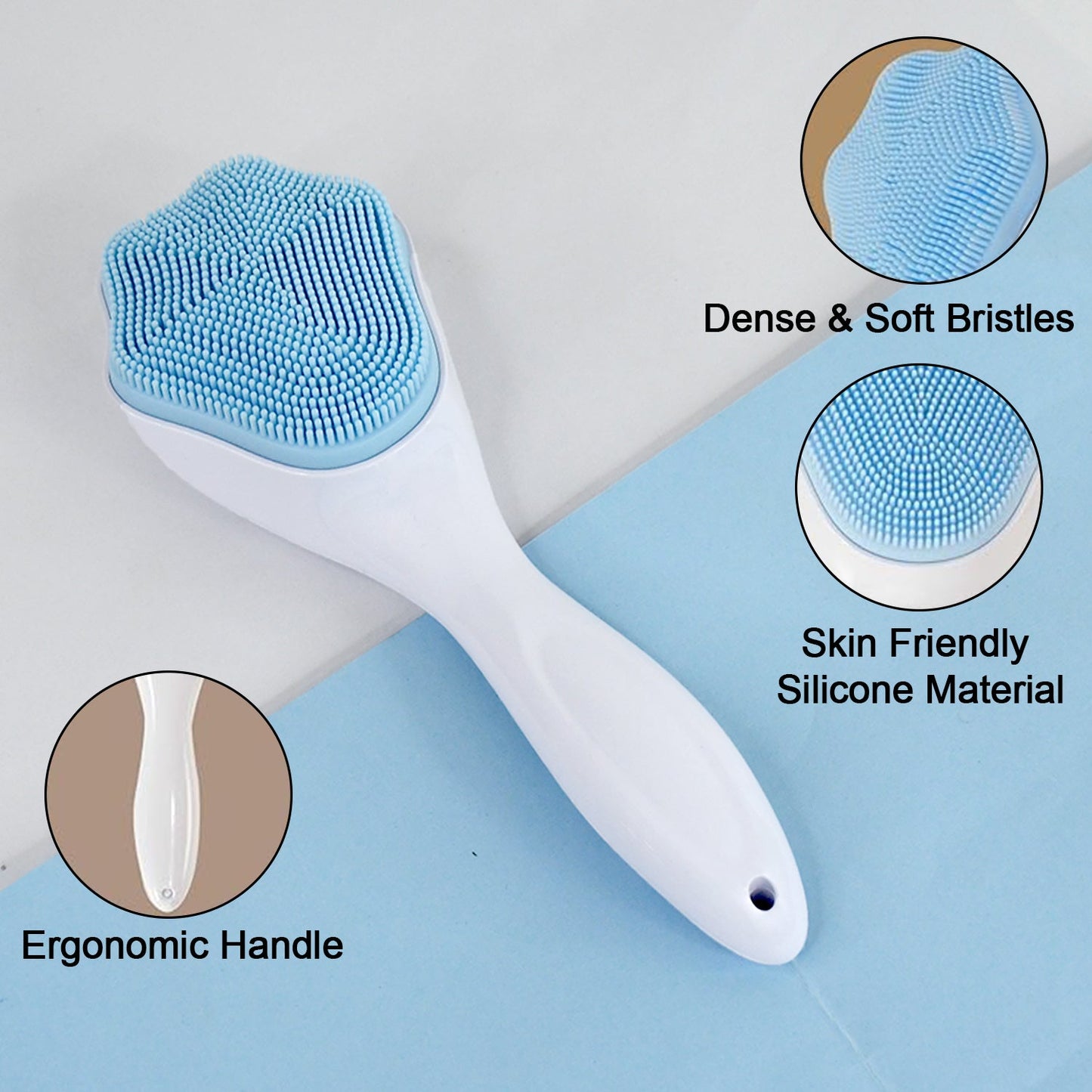 Silicone Face Scrubber Exfoliating Brush, Manual Handheld Facial Cleansing Brush (1 Pc)