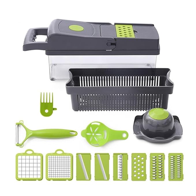 14-in-1 Vegetable Chopper & Slicer | Multifunctional Dicer with 8 Blades