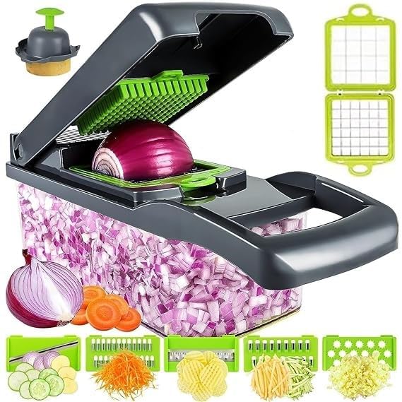 14-in-1 Vegetable Chopper & Slicer | Multifunctional Dicer with 8 Blades