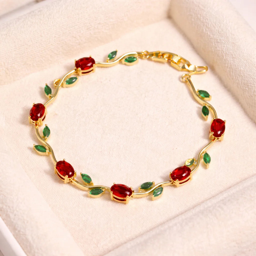 KBK Blooming Vine Crystal Bracelet | Women's Zircon Wave Bracelet | Gift for Her