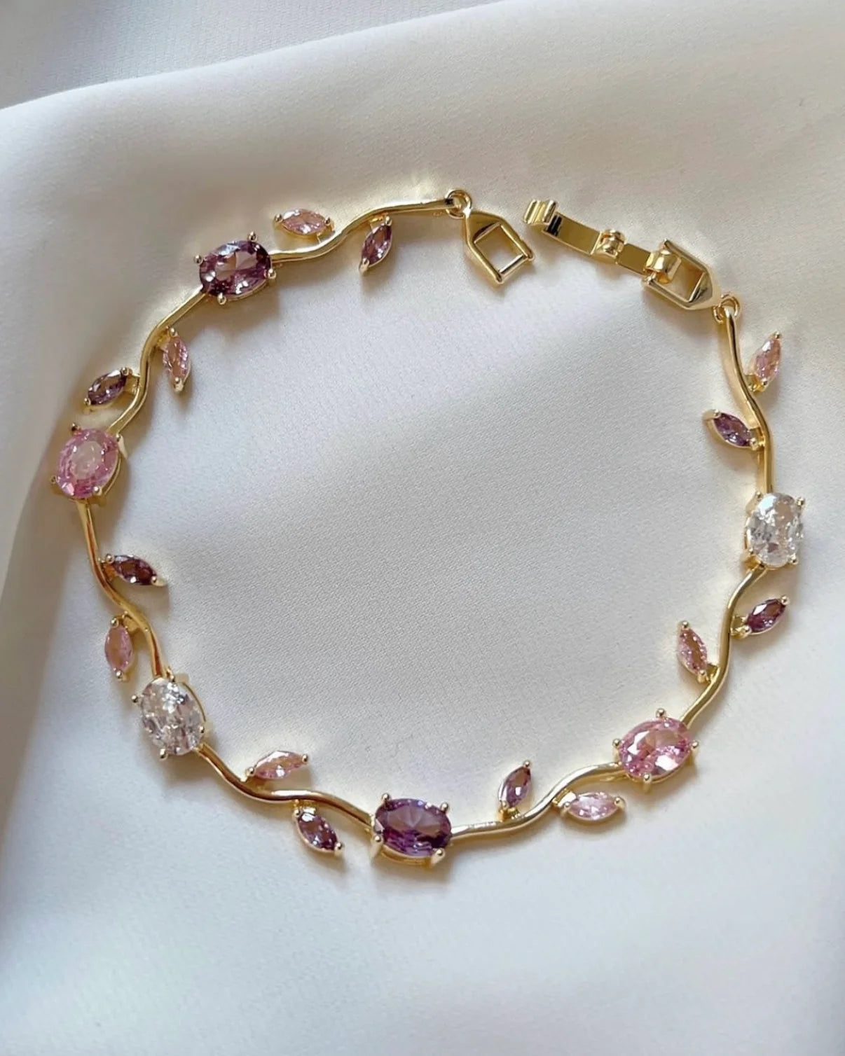 KBK Blooming Vine Crystal Bracelet | Women's Zircon Wave Bracelet | Gift for Her