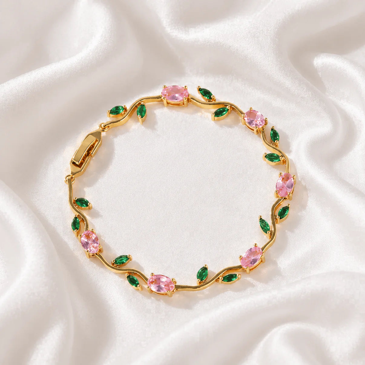 KBK Blooming Vine Crystal Bracelet | Women's Zircon Wave Bracelet | Gift for Her