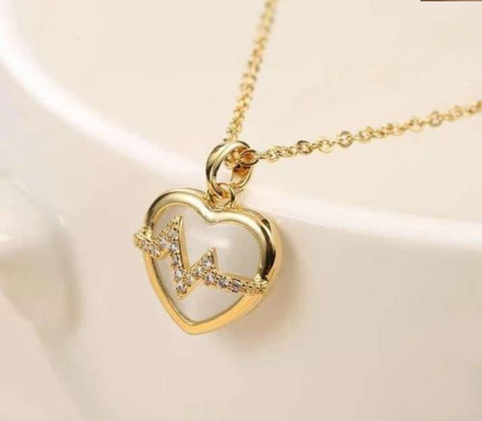 Gold Heartbeat Pendant Necklace – Love & Life Inspired Jewelry