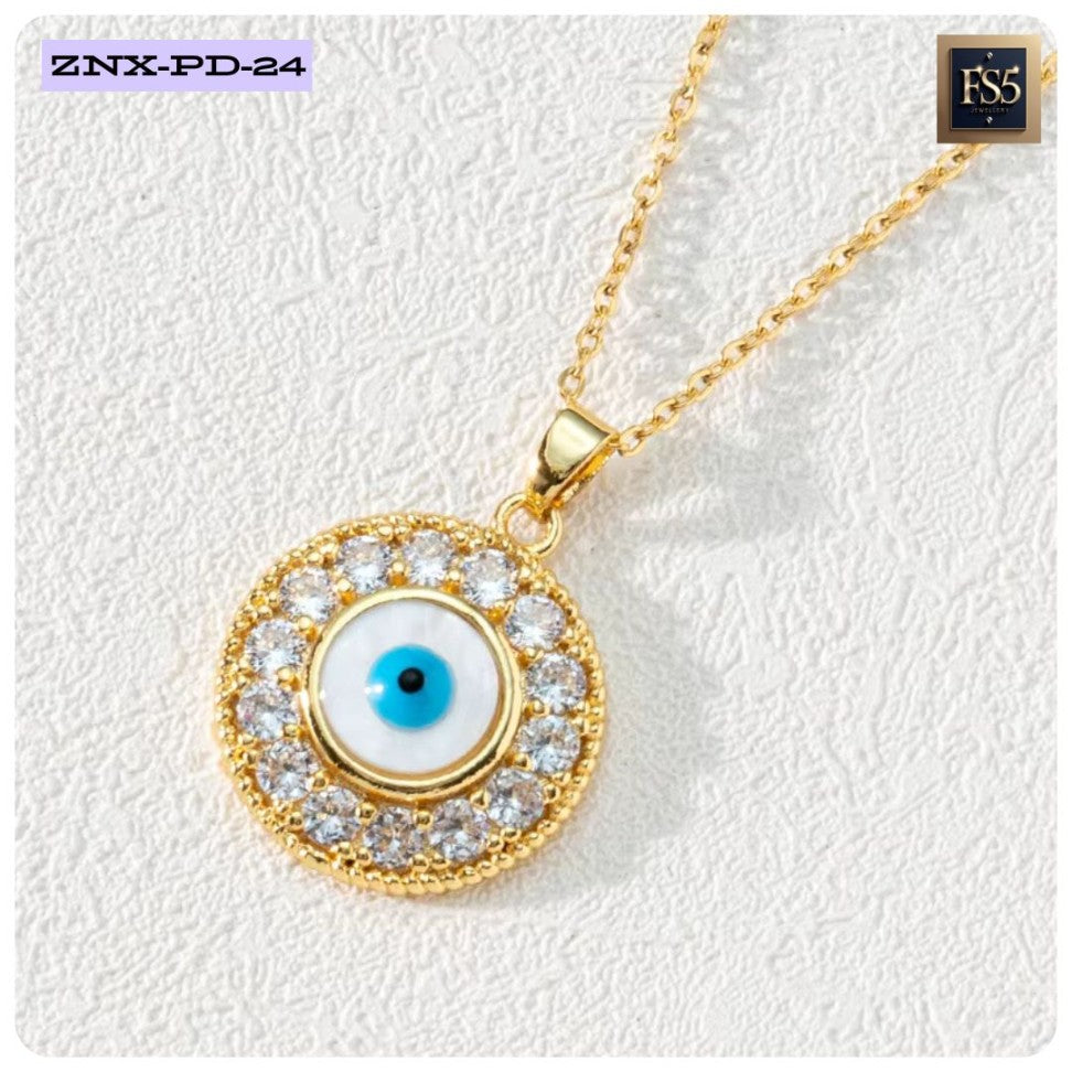 Gold Evil Eye Pendant Necklace – Protective Charm Jewelry
