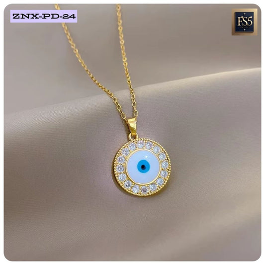 Gold Evil Eye Pendant Necklace – Protective Charm Jewelry
