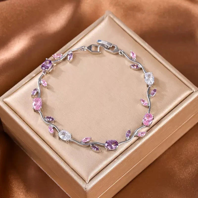 KBK Blooming Vine Crystal Bracelet | Women's Zircon Wave Bracelet | Gift for Her
