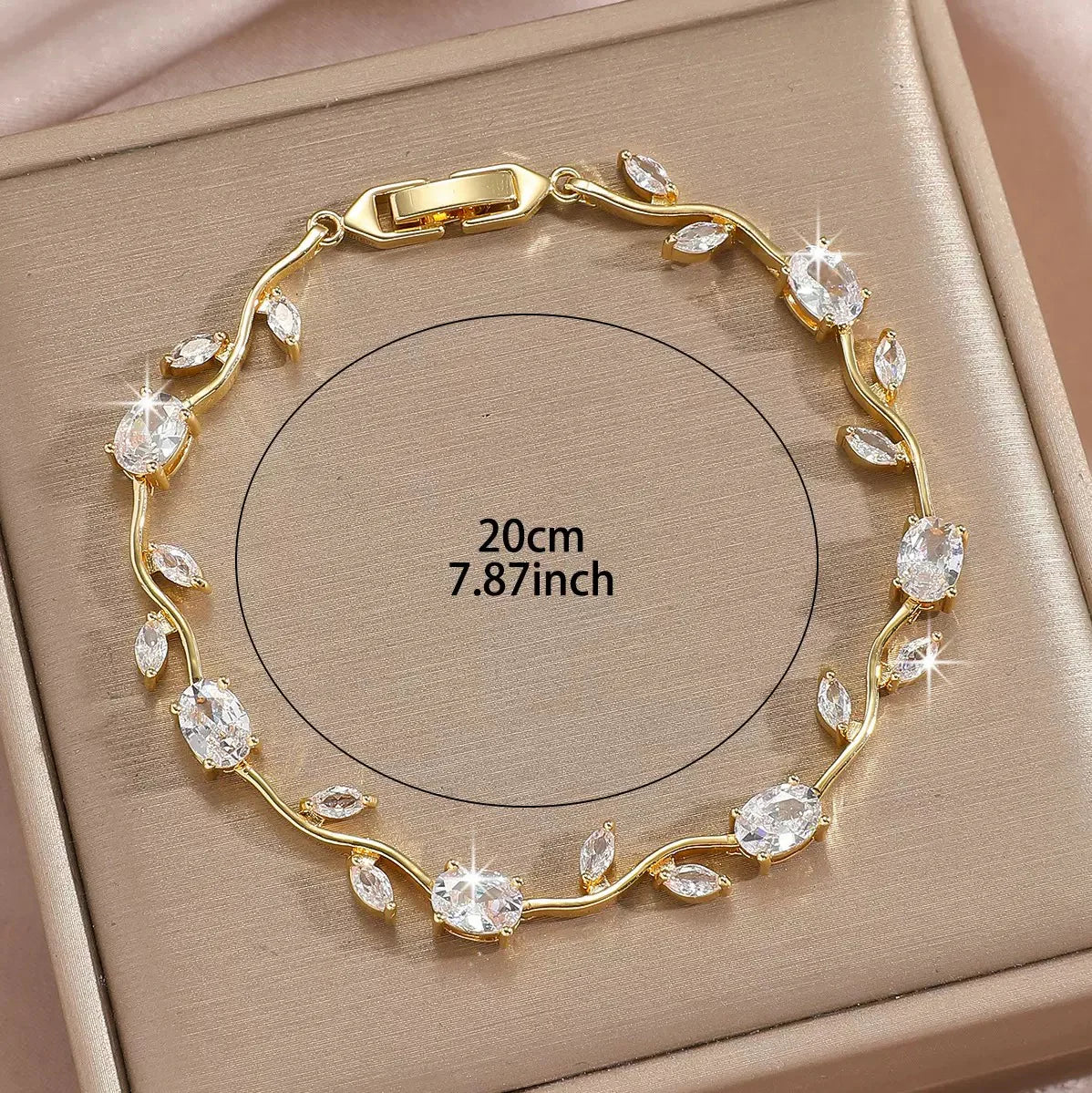 KBK Blooming Vine Crystal Bracelet | Women's Zircon Wave Bracelet | Gift for Her