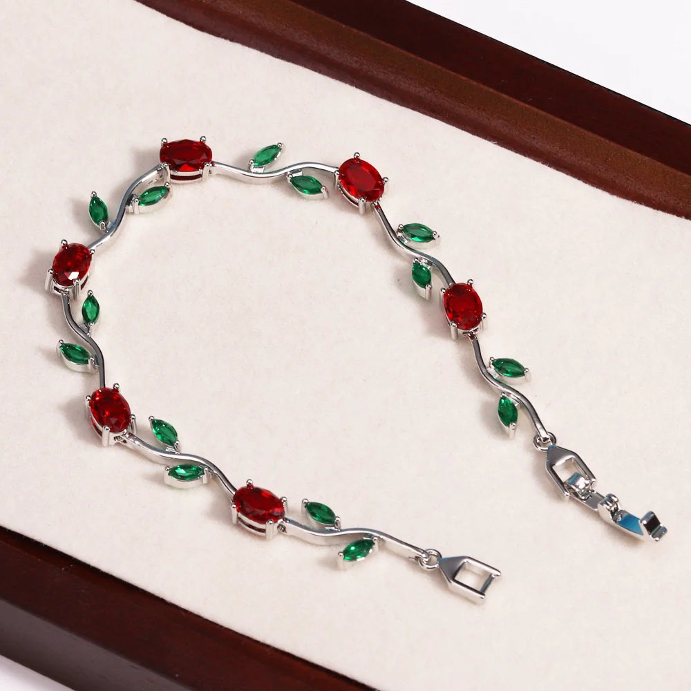 KBK Blooming Vine Crystal Bracelet | Women's Zircon Wave Bracelet | Gift for Her