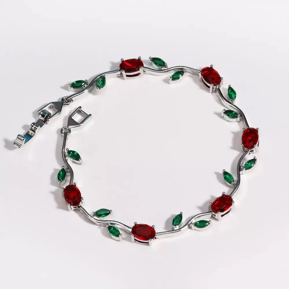 KBK Blooming Vine Crystal Bracelet | Women's Zircon Wave Bracelet | Gift for Her