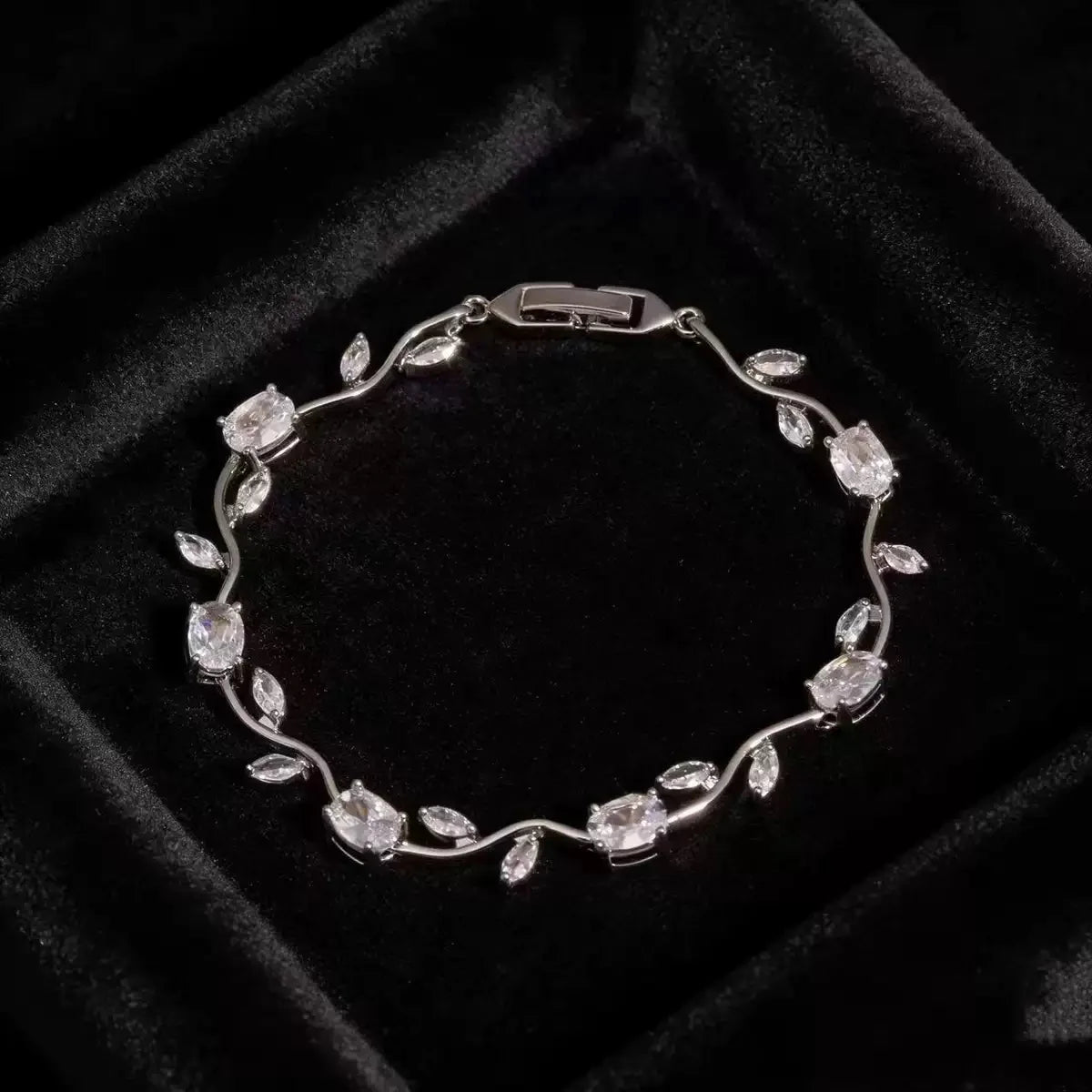 KBK Blooming Vine Crystal Bracelet | Women's Zircon Wave Bracelet | Gift for Her