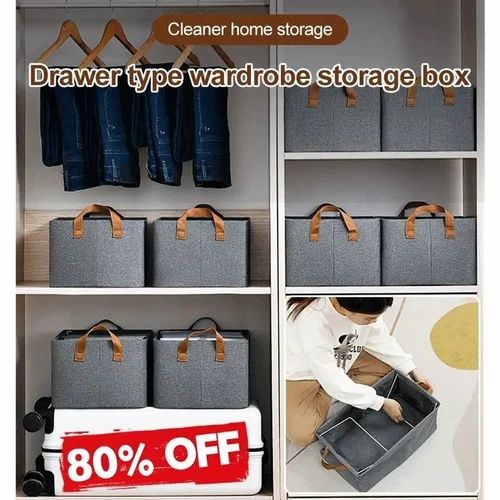 Multi Functional Folding Wardrobe Storage Organizer (Pack of 2)