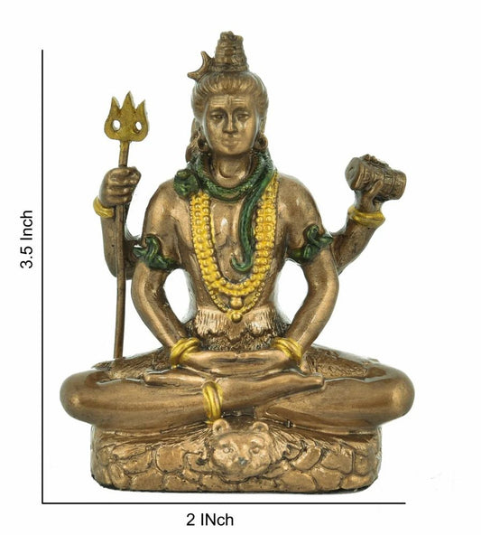 Brown Polyresin Shiv Ji Statue – 3.5x2 Inches, Interior Decor