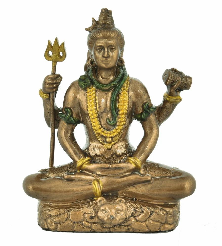 Brown Polyresin Shiv Ji Statue – 3.5x2 Inches, Interior Decor