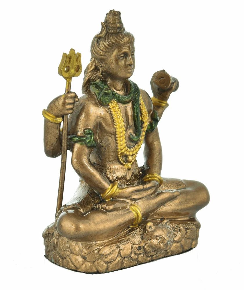 Brown Polyresin Shiv Ji Statue – 3.5x2 Inches, Interior Decor