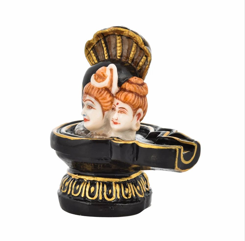 Handcrafted Black Fiber Polyresin Shiv Ling – 4" Inch, Ideal for Car
