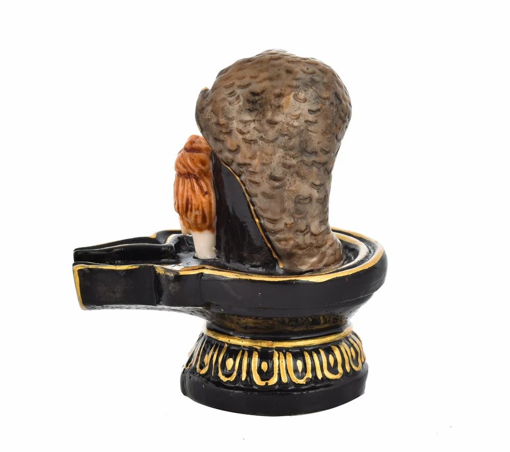 Handcrafted Black Fiber Polyresin Shiv Ling – 4" Inch, Ideal for Car