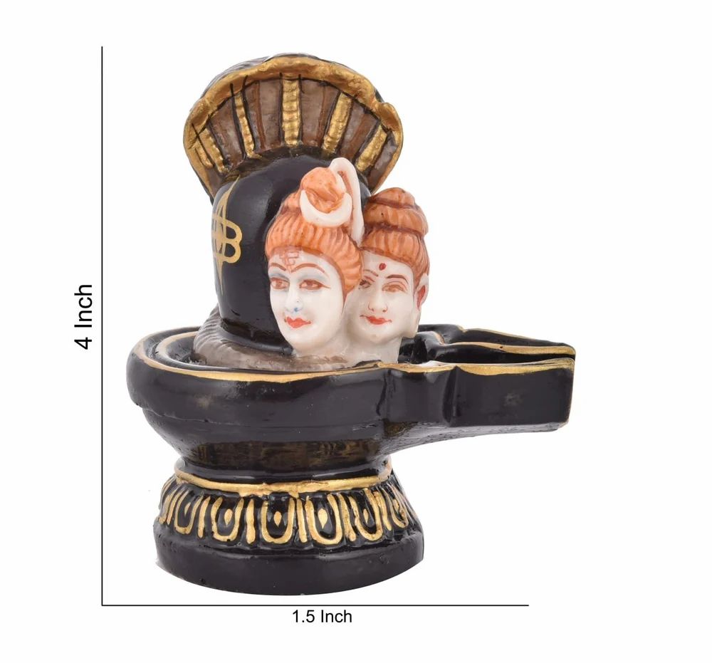 Handcrafted Black Fiber Polyresin Shiv Ling – 4" Inch, Ideal for Car